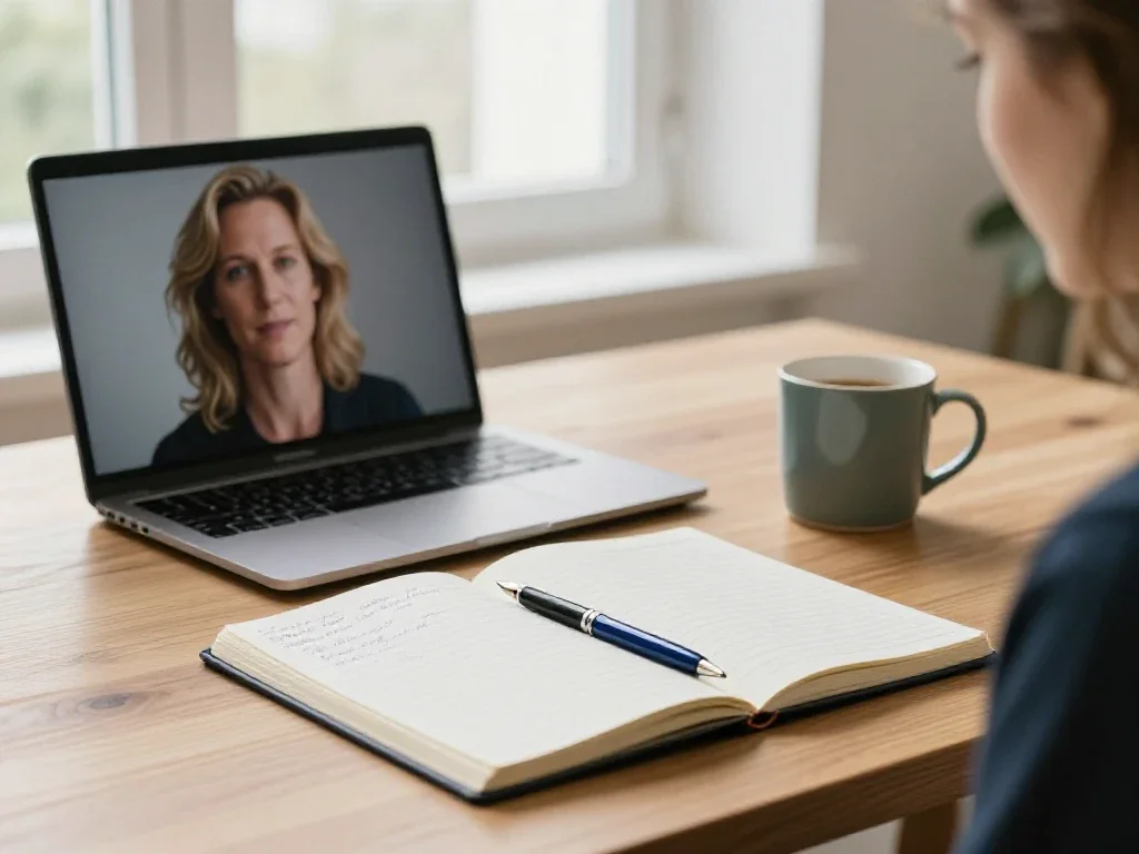 Espace de travail lumineux avec carnet et stylo pour faciliter l'analyse et la décision.